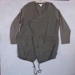 Carolina Belle Montreal Jacket Women's 3X Green Lightweight Tie Front Wrap Open